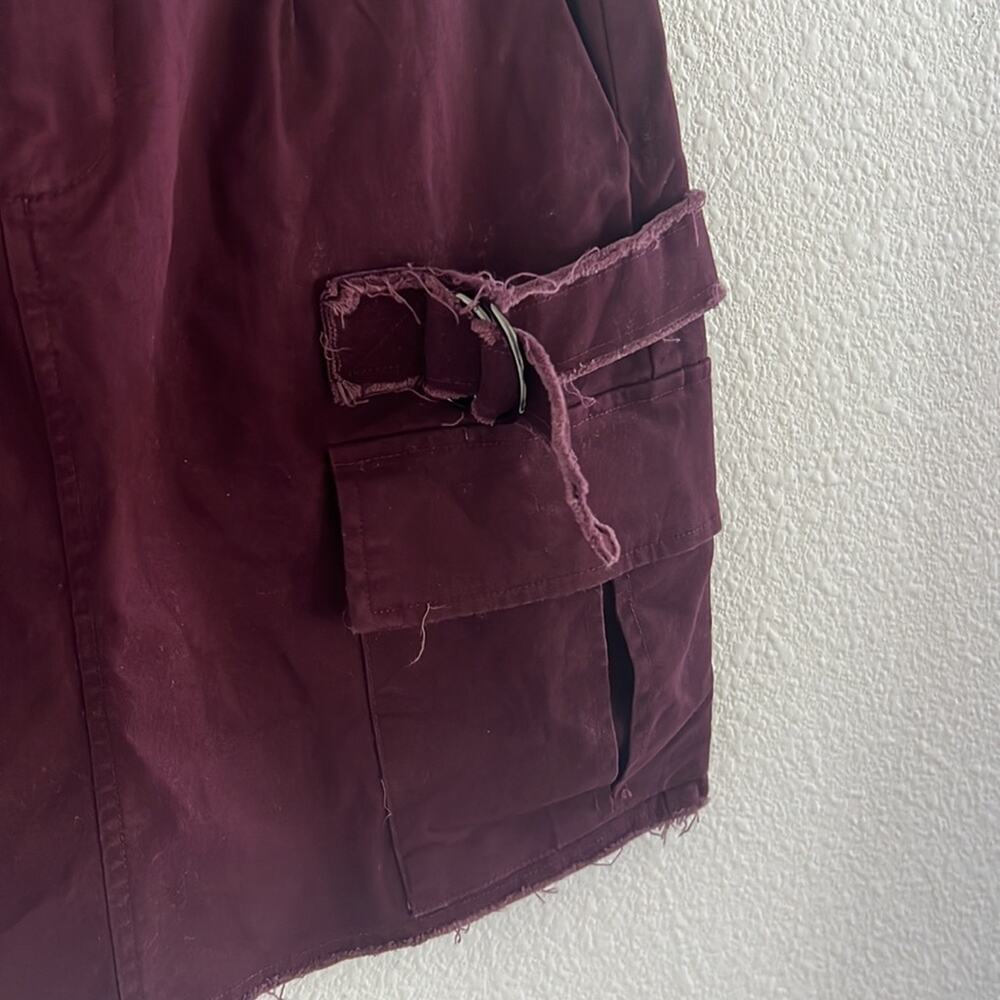 Carmar Maroon Utility Cargo Skirt Buckles 4 - Picture 5 of 6